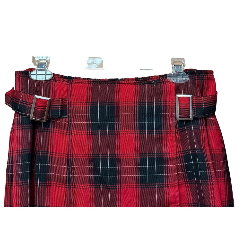 Justice Red Black Paid Women's Sz 18‎ Pleated Skorts Preppy Schoolgirl Punk Y2K - Picture 3 of 7